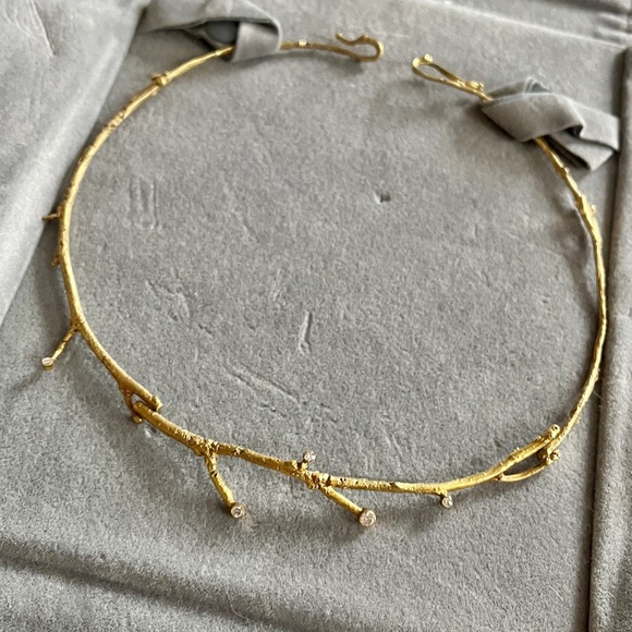 Shaw 18K Gold Diamond Twig Necklace - Picture 9 of 14